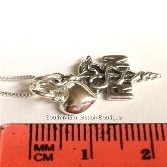 Nursing RN Caduceus Necklace Sterling Silver 925 Puff Heart Graduation Gift - Picture 11 of 12